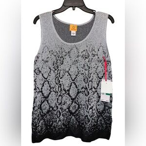 Ruby Rd. Gray & Black Metallic Top Size Large NWT